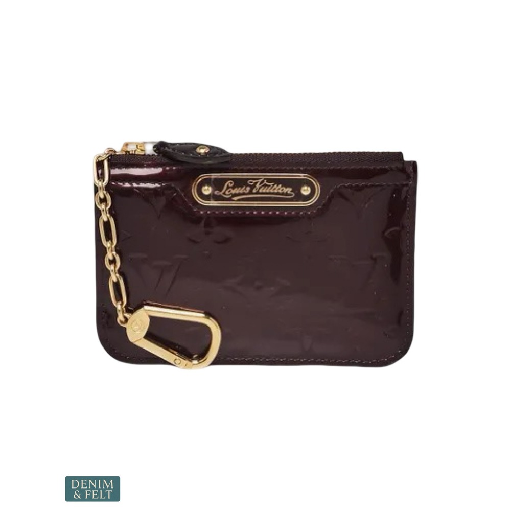 Louis Vuitton Vernis Pochette Cles Amarante Patent Leather Coin Purse Key Pouch